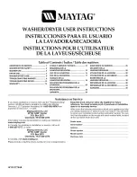 Preview for 1 page of Maytag MGT3800TW - 27" Gas Laundry Center User Instructions