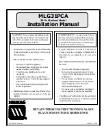 Maytag MLG31PCA Installation Manual предпросмотр