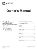 Preview for 1 page of Maytag MQU1654BEW - 15.9 cu. Ft. Upright Freezer Owner'S Manual