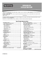 Preview for 1 page of Maytag MRT118FFFE User Instructions