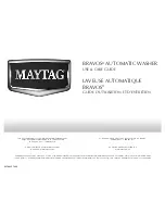 Maytag MVWB800VB - 28" Washer With SuperSize Capacity Plus Use And Care Manual preview