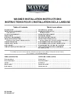 Preview for 1 page of Maytag MVWB965HC Installation Instructions Manual