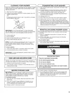 Preview for 9 page of Maytag MVWX500XL2 Use And Care Manual