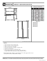 Preview for 1 page of Maytag MZD2663KEB - Wide-By-Side Refrigerator Dimensions