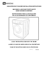 Preview for 1 page of Maytag Neptune MAH2400WH Installation Instructions Manual