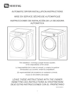 Maytag Neptune MDE9700AYM Installation Instructions Manual предпросмотр