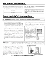 Preview for 2 page of Maytag Perfoma PTB1954GR User Manual