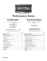 Предварительный просмотр 1 страницы Maytag Performance MGDE400X Use & Care Manual