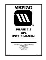 Предварительный просмотр 1 страницы Maytag PHASE 7.2 User Manual