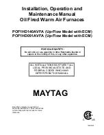 Maytag POF1HD091AVFA Installation, Operation And Maintenance Manual preview