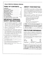 Maytag RSW2200 Use & Care Manual preview