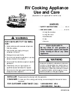 Maytag RV Cooking Appliance Use And Care Manual preview