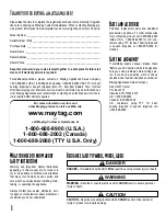 Preview for 2 page of Maytag SAV5600 User Manual