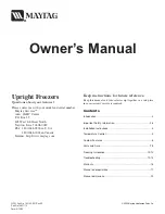 Предварительный просмотр 1 страницы Maytag Upright Freezers Owner'S Manual