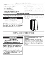 Preview for 2 page of Maytag W10213163A User Instructions