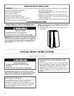 Preview for 2 page of Maytag W10216897A User Instructions