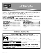 Preview for 1 page of Maytag W10321480A User Instructions