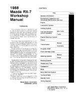 Предварительный просмотр 1 страницы Mazda 1988 RX-7 Workshop Manual