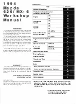 Предварительный просмотр 3 страницы Mazda 626 1994 Workshop Manual