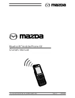 Предварительный просмотр 1 страницы Mazda Bluetooth Mobile Phone Kit Owner'S Manual