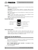 Предварительный просмотр 6 страницы Mazda Bluetooth Mobile Phone Kit Owner'S Manual