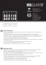 Preview for 1 page of MB QUART ARCTIC ASC116 Installation Manual