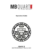 MB QUART GMR-3 Operator'S Manual предпросмотр