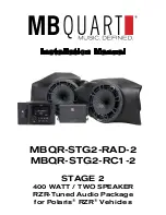 Preview for 1 page of MB QUART MB QUART MBQR-STG2-RAD-2 Installation Manual