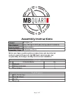 Preview for 1 page of MB QUART MBQJL-SUBR-1 Assembly Instructions Manual