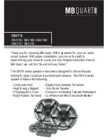 MB QUART ONYX OKC116 Quick Manual preview