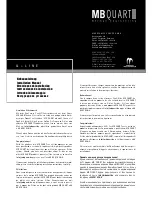 Preview for 3 page of MB QUART Q - LINE QSC 210 Installation Manual