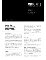 Preview for 1 page of MB QUART REFERENCE Series RCE 210  RCE210 RCE210 Installation Manual