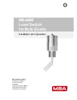 Предварительный просмотр 1 страницы MBA Instruments MBA888 Installation And Operation Instructions Manual