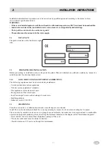 Preview for 5 page of MBM FEMD110 Installation, Use And Maintenance Instructions