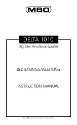 MBO DELTA 1010 Instruction Manual предпросмотр