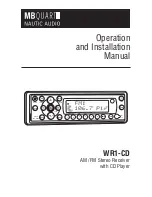 Preview for 1 page of MBQuart WR1-CD Operation And Installation Manual