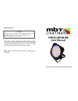 mbt Lighting PARDL56RGBAW User Manual preview