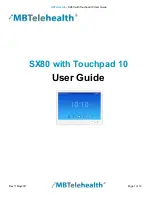 Предварительный просмотр 1 страницы MBTelehealth SX80 with Touchpad 10 User Manual