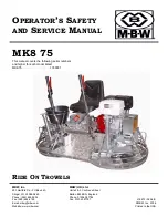 MBW 1780001 Operator'S Safety And Service Manual preview
