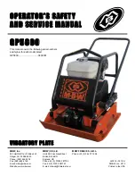 Preview for 1 page of MBW 5800001 Operator'S Safety And Service Manual