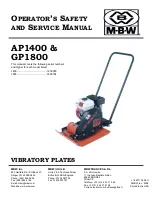 Preview for 1 page of MBW AP1400 Operator'S Manual