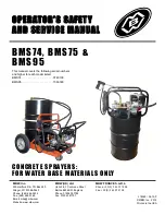 Предварительный просмотр 1 страницы MBW BMS74 Operator'S Safety And Service Manual