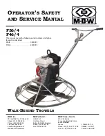 Preview for 1 page of MBW F36/4 Operator'S Safety And Service Manual