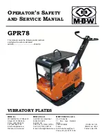 Preview for 1 page of MBW GPR78D Operator'S Safety And Service Manual