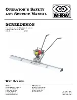 MBW SCREEDEMON WS500 Operator'S Safety And Service Manual preview