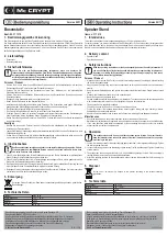 Предварительный просмотр 1 страницы MC Crypt 31 13 15 Operating Instructions