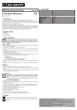 Preview for 2 page of MC Crypt ST-203 Operating Instructions