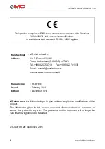 Предварительный просмотр 2 страницы MC Electronics MCK 1200 User Manual