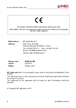 Предварительный просмотр 2 страницы MC Electronics MCK 2200 Instructions For Use Manual