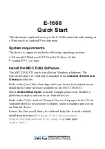 Preview for 1 page of MC E-1608 Quick Start